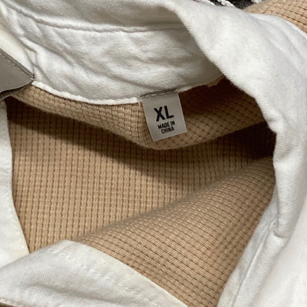 Fear of God Essentials Waffle Knit Rugby Polo Shirt Tan Beige XL Mens - Picture 3 of 7